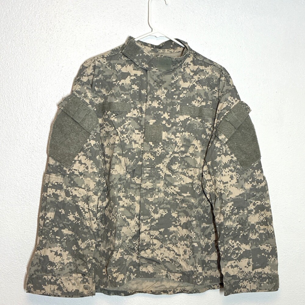 US Army ACU Digital Camo Combat Uniform Jacket Mens Large Short Military (J8)